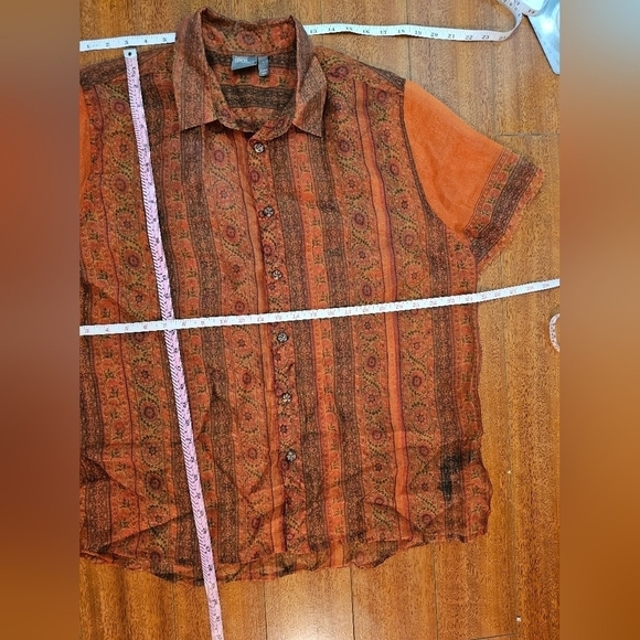 Mens ASOS DESIGN Regular Fit Sheer Paisley Shirt Retro Indie Boho Western Size L - Picture 9 of 14